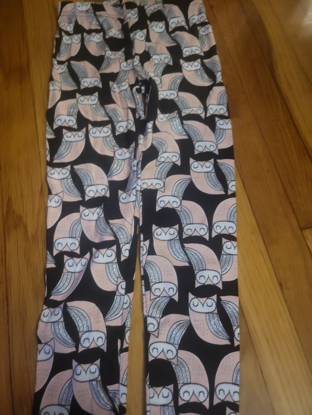 Kids Owl-Print Pink and Black Pajama Pants